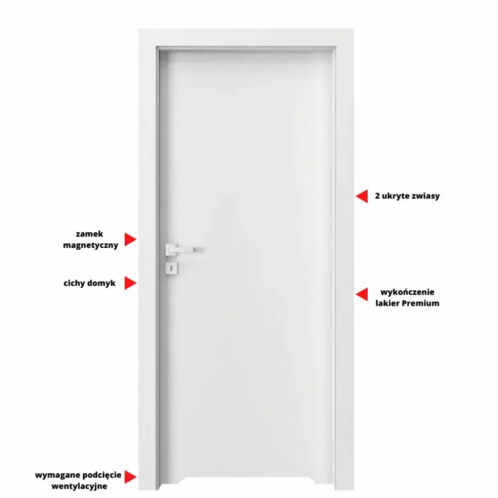 Drzwi Porta VECTOR Premium T WC Lewe 80cm bezprzylgowe, SPAPMT0L08UBIWAYU0H000