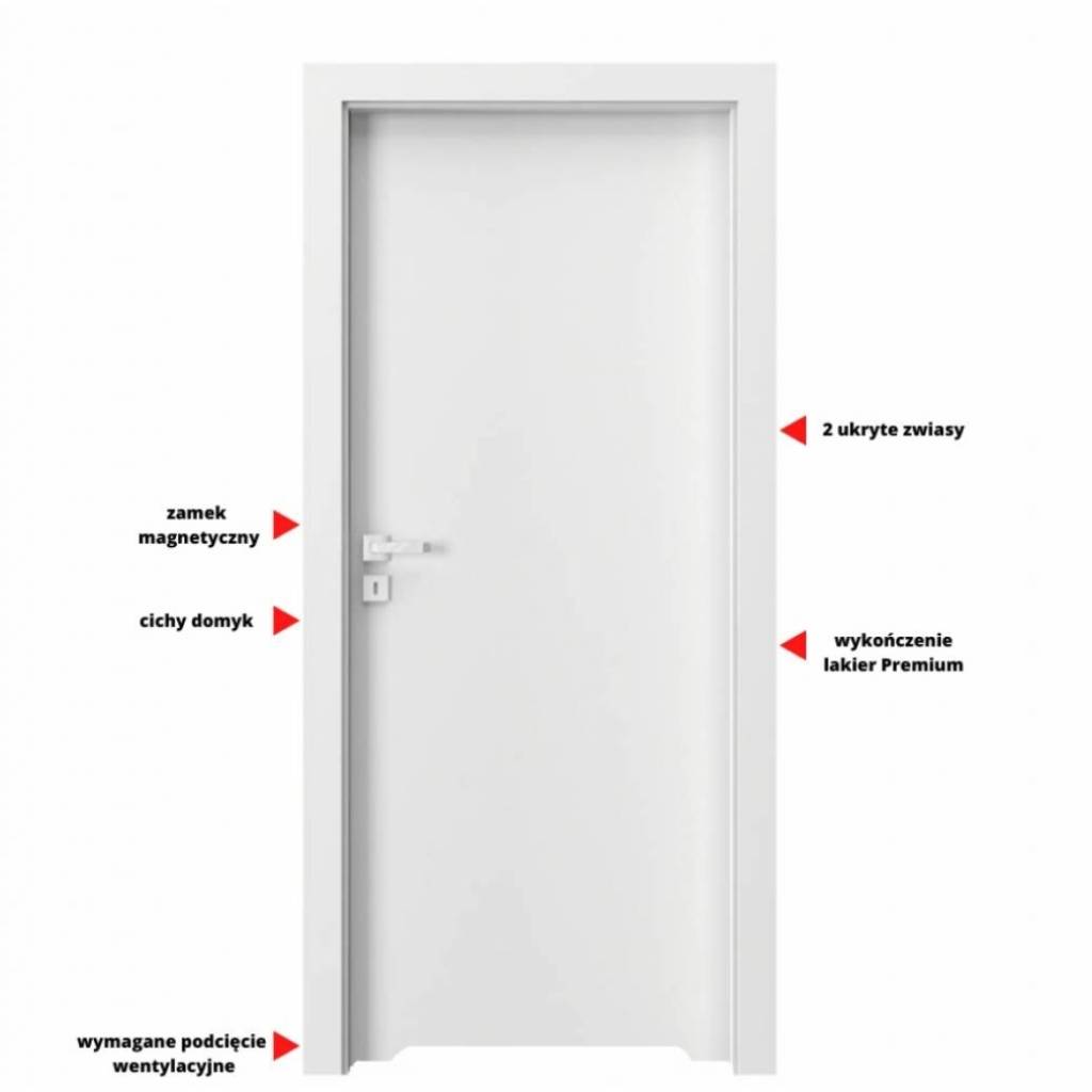 Drzwi Porta VECTOR Premium T WC Prawe 80cm bezprzylgowe, SPAPMT0P08UBIWAOU0H000