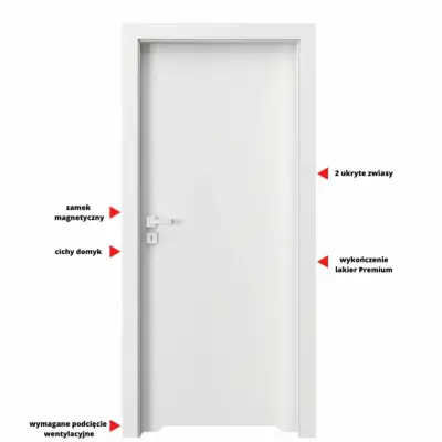 Drzwi Porta VECTOR Premium T WC Prawe 80cm bezprzylgowe, SPAPMT0P08UBIWAYU0H000