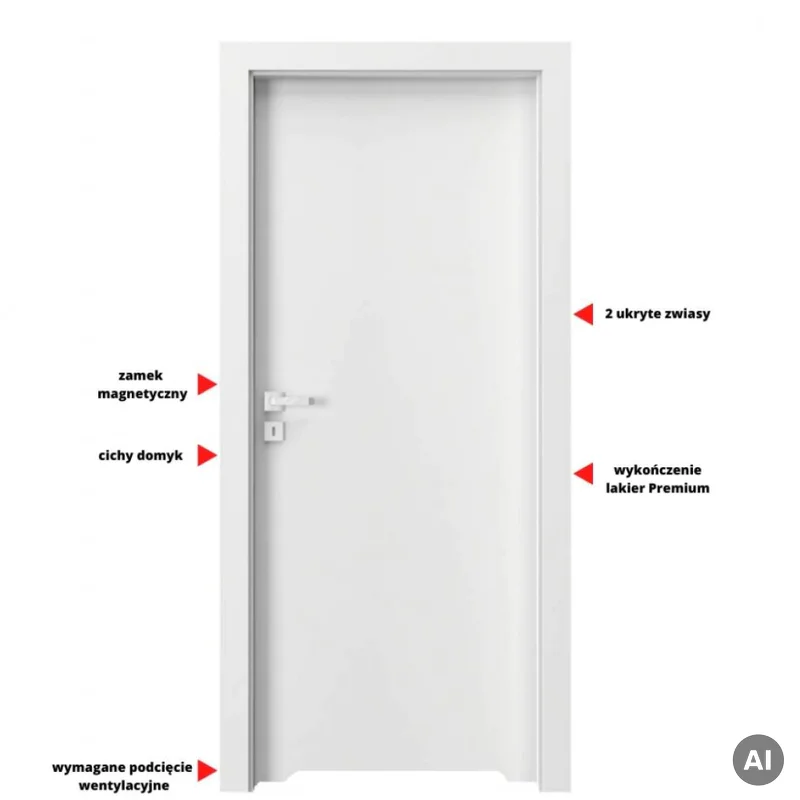 Drzwi Porta VECTOR Premium T WC Prawe 80cm bezprzylgowe, SPA