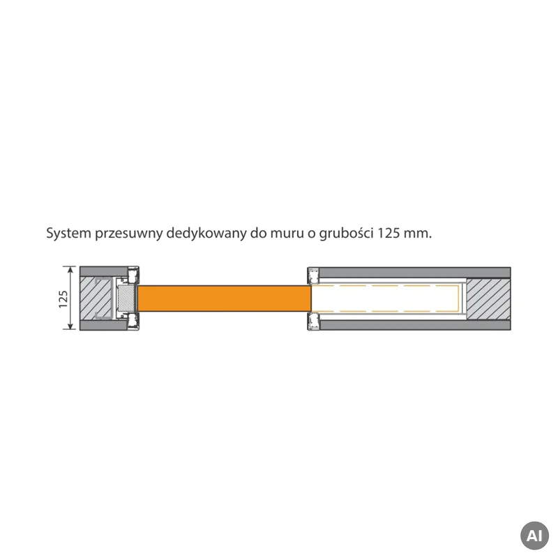 System Przesuwny Kaseta bezościeżnicowa Porta 80cm, MM0KAS