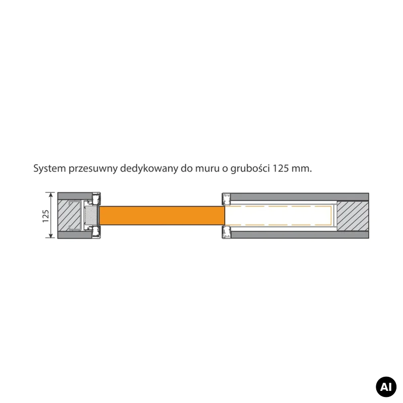 System Przesuwny Kaseta bezościeżnicowa Porta 70cm, MM0KAS