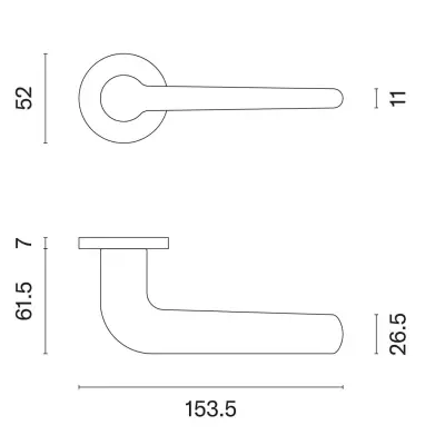 Klamka Aprile Azalia R Slim 7mm Czarna, MH0EAZALIACZ0000000000