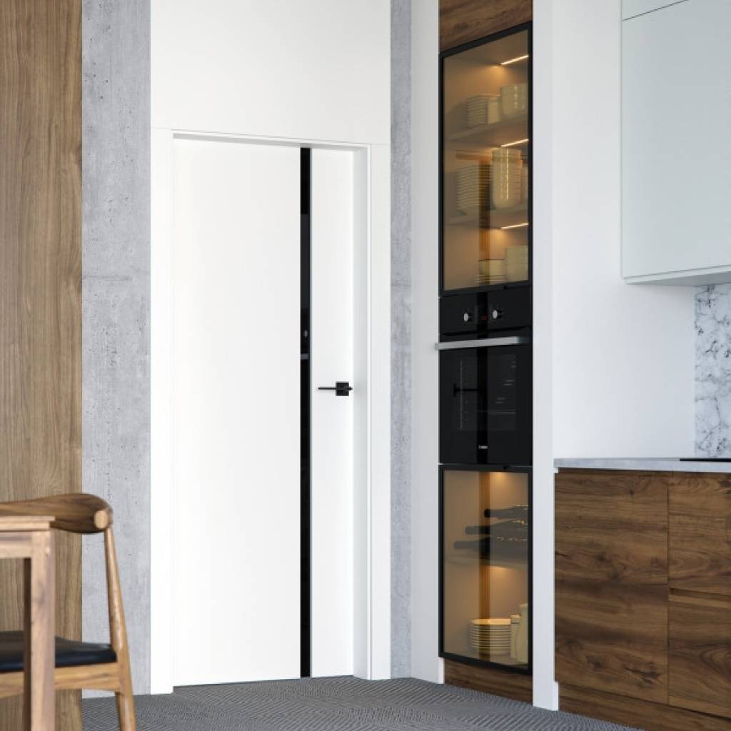 Drzwi Porta Focus 4.A z czarną szybą przylgowe lewe 80 cm, SPWG4A0L08DDT0SZ2KHB00