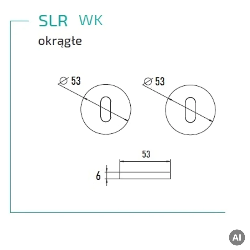 Rozeta okrągła pod klucz pokojowy SLR cz, 5907609715562 -