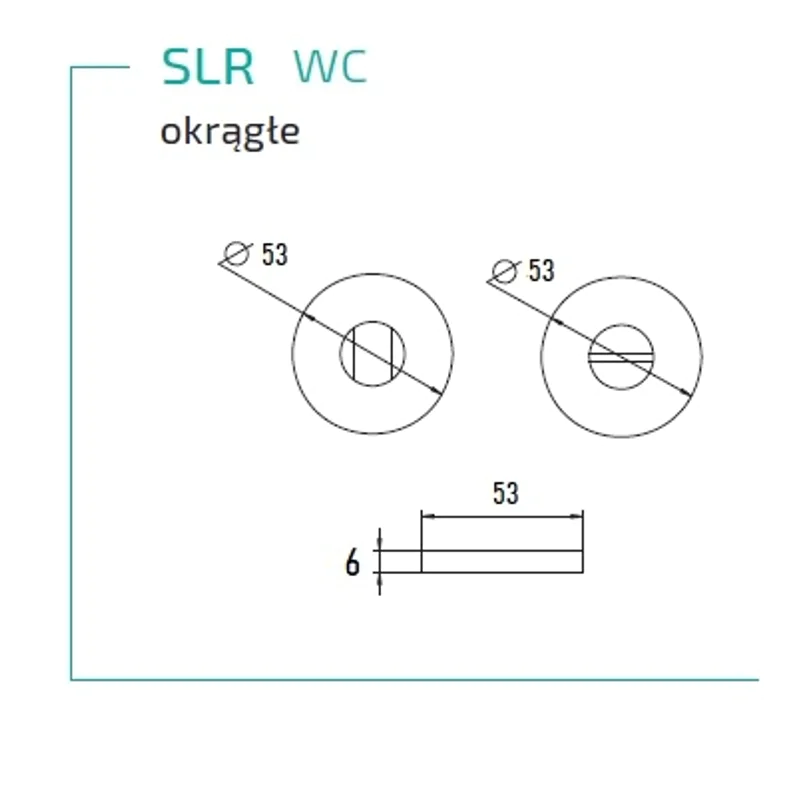 Rozeta okrągła do łazienki/WC SLR czarny, 5907609715586 -