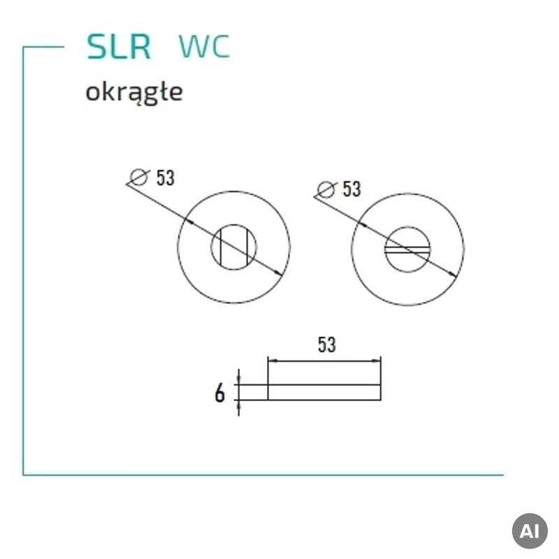 Rozeta okrągła do łazienki/WC SLR czarny, 5907609715586 -