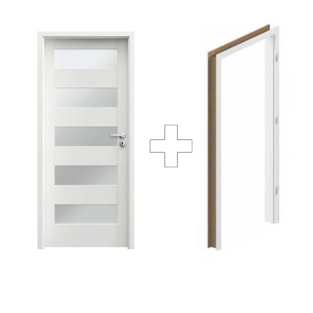 Komplet Drzwi + Ościeżnica Porta Trim Lite B.5 Lewe 80 Przylgowe, SPXTB50L08DBI0SZ3KA300