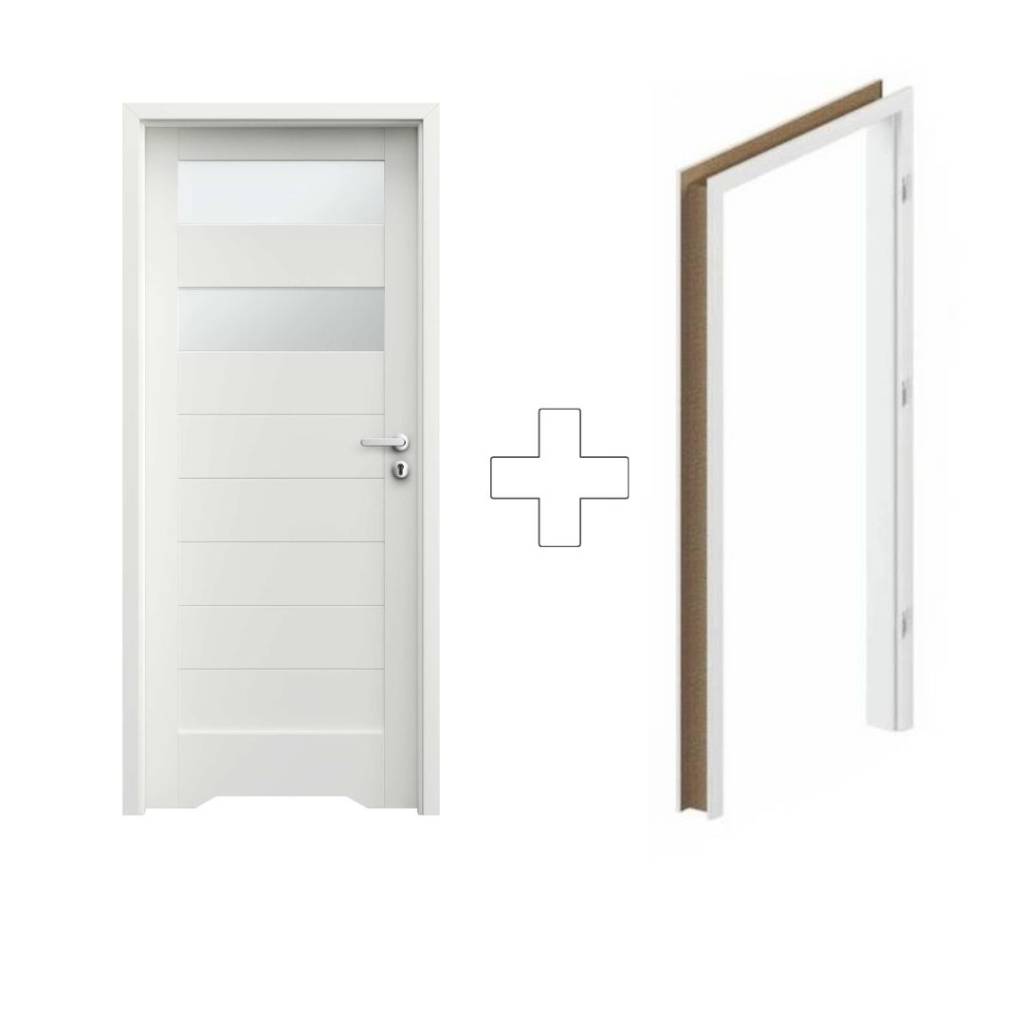 Komplet Drzwi + Ościeżnica Regulowana Porta Trim Lite B.2 Lewe 80 Przylgowe WC z podcięciem wentylacyjnym, SPXTB20L08DBIWSB3KA300