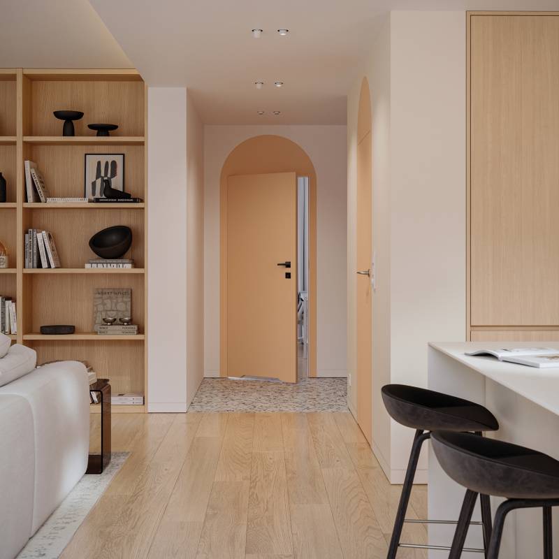 Drzwi ukryte Porta HIDE WC Bezprzylgowe (otwierane na zewnątrz) Lewe 70cm  plaster miodu, SPA1110L07LBPWAOU0H000