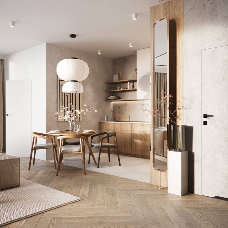 Drzwi ukryte Porta HIDE Bezprzylgowe WC (otwierane na zewnątrz) Prawe 80cm plaster miodu, SPA1110P08LBPWAOU0H000