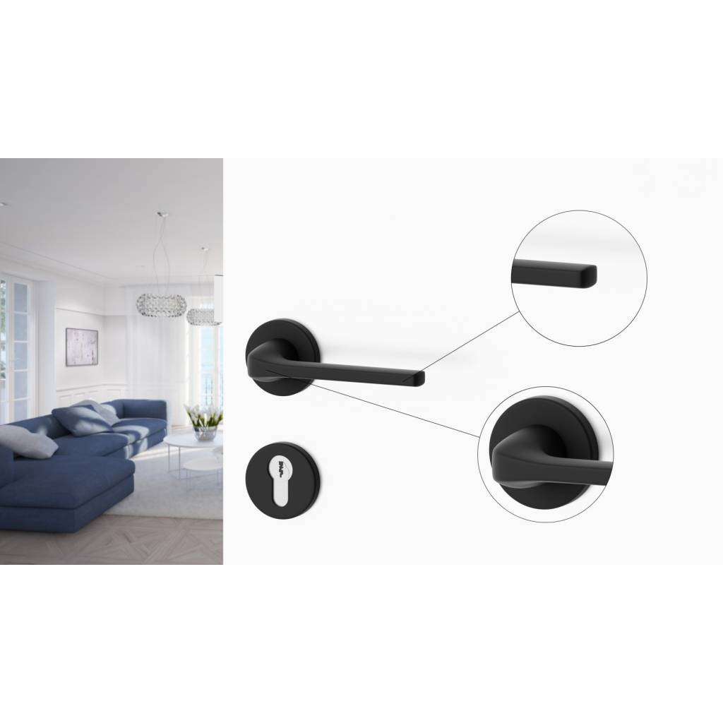 Rozeta okrągła Roana WB pod wkładkę Czarna, 5907609713803