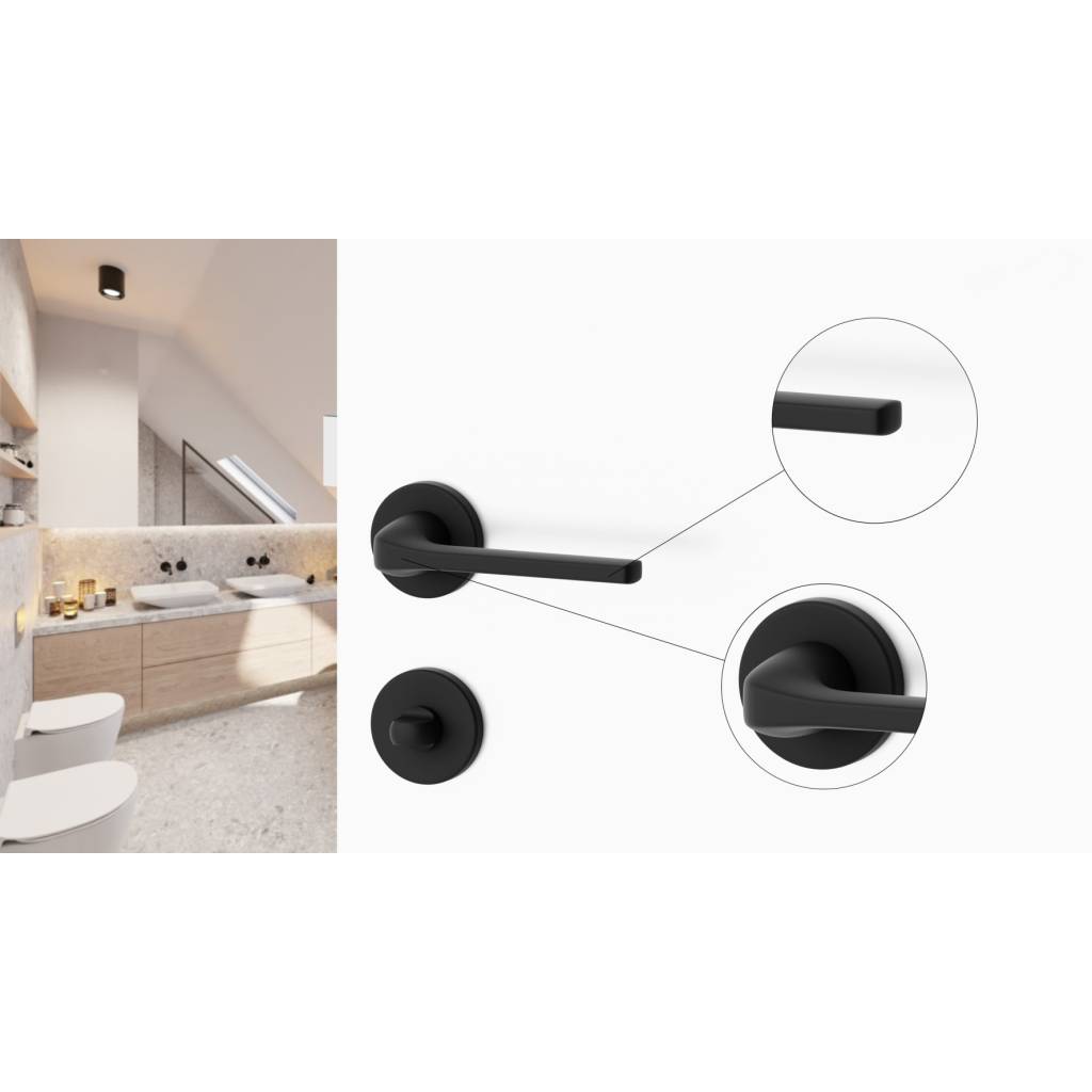 Rozeta okrągła do WC Czarna, 5907609713810