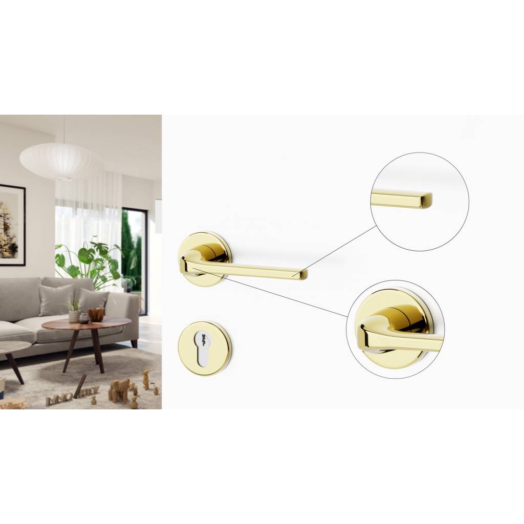 Rozeta okrągła WB pod wkładkę Złota, 5907609715784