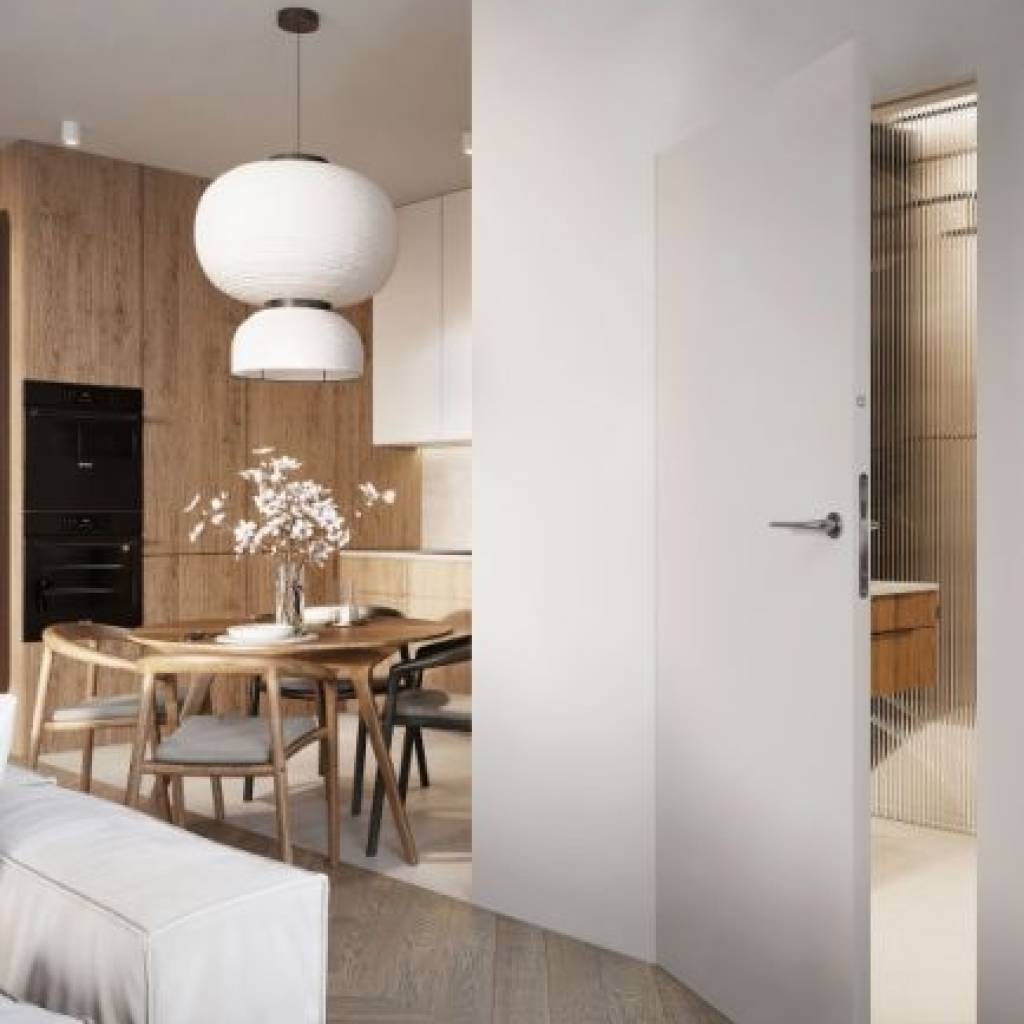 Zestaw Drzwi ukryte + Ościeżnica Porta HIDE Bezprzylgowe (otwierane na zewnątrz) Lewe 80cm plaster miodu, SPA1110L08LBP0AKU0H000, OPA100LL080000AM200000
