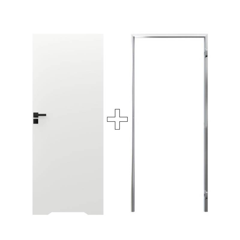 Zestaw Drzwi ukryte + Ościeżnica Porta HIDE WC Bezprzylgowe (otwierane na zewnątrz) Prawe 80cm plaster miodu, SPA1110P08LBPWAOU0H000, OPA100LP080000AM200000