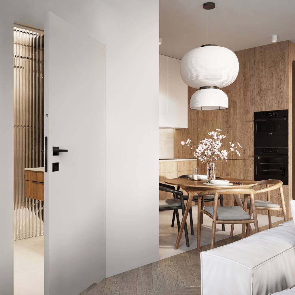Zestaw Drzwi ukryte + Ościeżnica Porta HIDE WC Bezprzylgowe (otwierane na zewnątrz) Prawe 80cm plaster miodu, SPA1110P08LBPWAOU0H000, OPA100LP080000AM200000