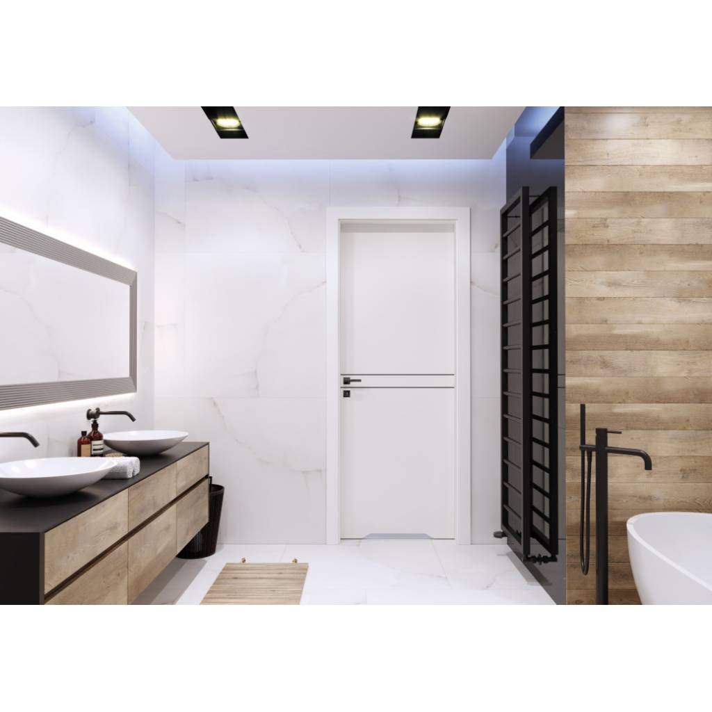 Zestaw Drzwi ukryte + Ościeżnica Porta HIDE WC Bezprzylgowe (otwierane na zewnątrz) Prawe 80cm plaster miodu, SPA1110P08LBPWAOU0H000, OPA100LP080000AM200000