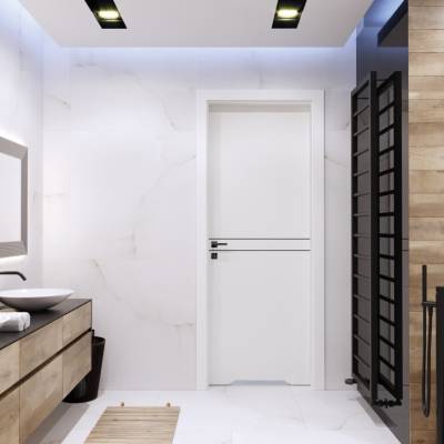 Zestaw Drzwi ukryte + Ościeżnica Porta HIDE WC Bezprzylgowe (otwierane na zewnątrz) Prawe 80cm plaster miodu, SPA1110P08LBPWAOU0H000, OPA100LP080000AM200000