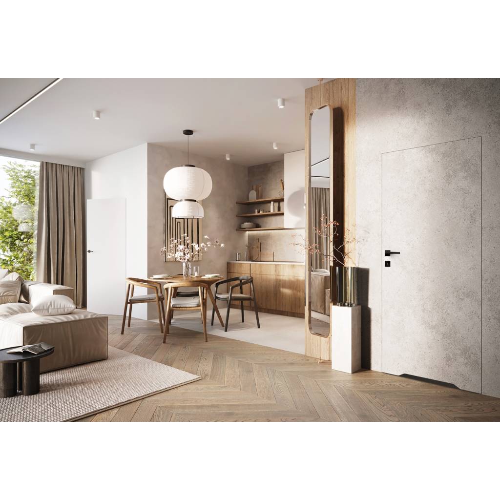 Zestaw Drzwi ukryte + Ościeżnica Porta HIDE WC Bezprzylgowe (otwierane na zewnątrz) Prawe 80cm plaster miodu, SPA1110P08LBPWAOU0H000, OPA100LP080000AM200000