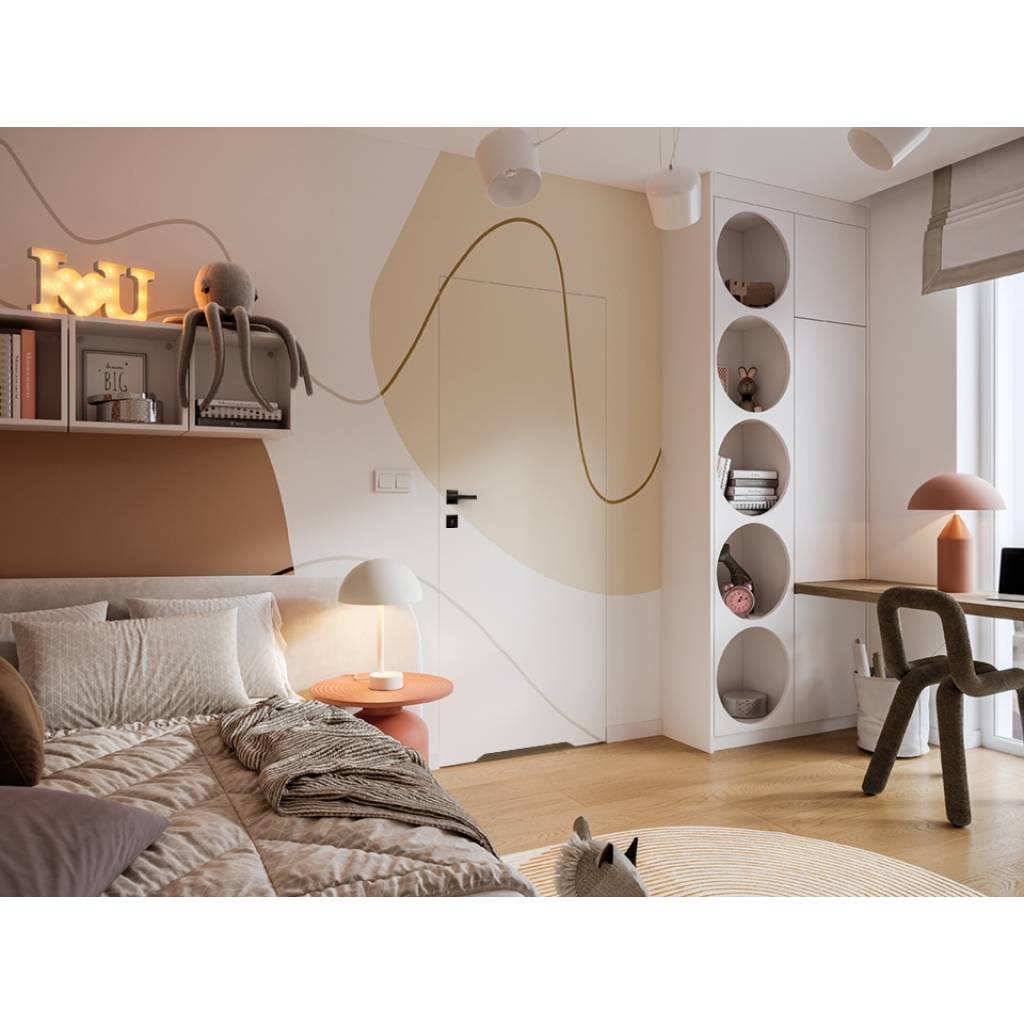 Zestaw Drzwi ukryte + Ościeżnica Porta HIDE WC Bezprzylgowe (otwierane na zewnątrz) Prawe 80cm plaster miodu, SPA1110P08LBPWAOU0H000, OPA100LP080000AM200000