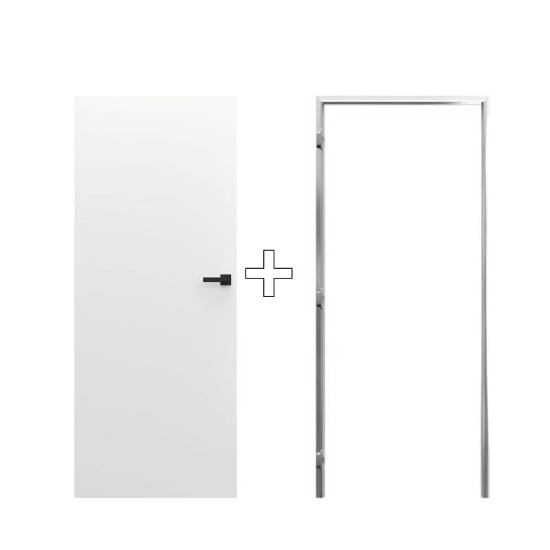 Zestaw Drzwi ukryte + Ościeżnica Porta HIDE Bezprzylgowe (otwierane na zewnątrz) Lewe 80cm płyta, SPA1110L08LBP0AKV0O000, OPA100LL080000AM300000