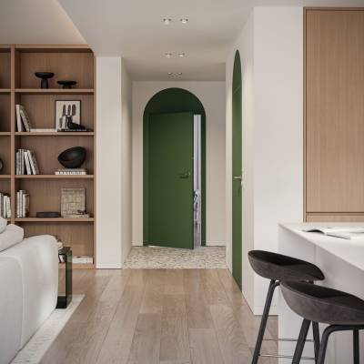 Zestaw Drzwi ukryte + Ościeżnica Porta HIDE Bezprzylgowe (otwierane na zewnątrz) Lewe 80cm płyta, SPA1110L08LBP0AKV0O000, OPA100LL080000AM300000