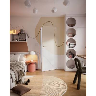 Zestaw Drzwi ukryte + Ościeżnica Porta HIDE Bezprzylgowe (otwierane na zewnątrz) Prawe 70cm płyta, SPA1110P07LBP0A7V0O000, OPA100LP070000AN300000