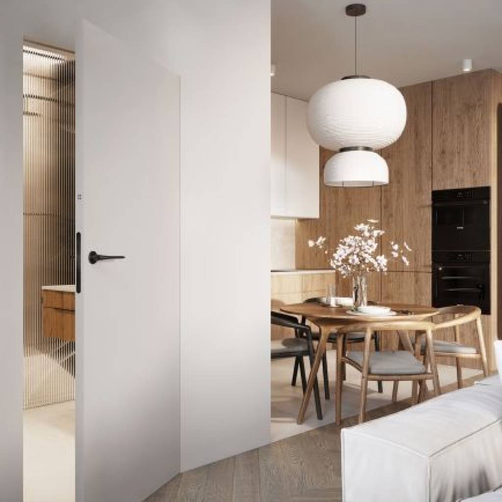 Zestaw Drzwi ukryte + Ościeżnica Porta HIDE Bezprzylgowe (otwierane na zewnątrz) Prawe 70cm płyta, SPA1110P07LBP0A7V0O000, OPA100LP070000AN300000