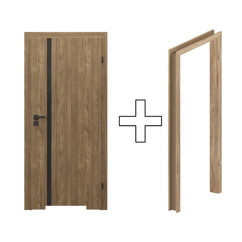 Zestaw Drzwi + Ościeżnica Porta Focus 4.A z czarną szybą