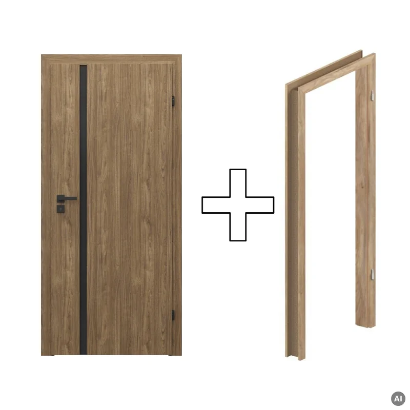 Zestaw Drzwi + Ościeżnica Porta Focus 4.A z czarną szybą
