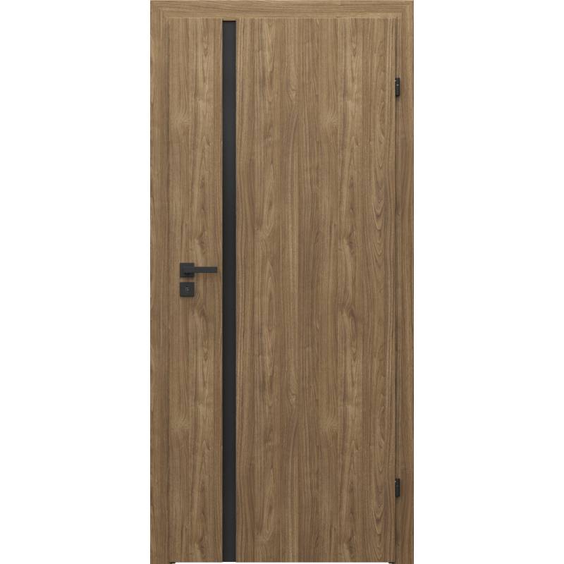 Zestaw Drzwi + Ościeżnica Porta Focus 4.A z czarną szybą 95-135 Dąb Catania Przylgowe (otwierane na zewnątrz) Prawe 80cm plaster miodu, SPWG4A0P08DDT0SZ2KHB00, OPWP6B0P08DDT0SZ260000
