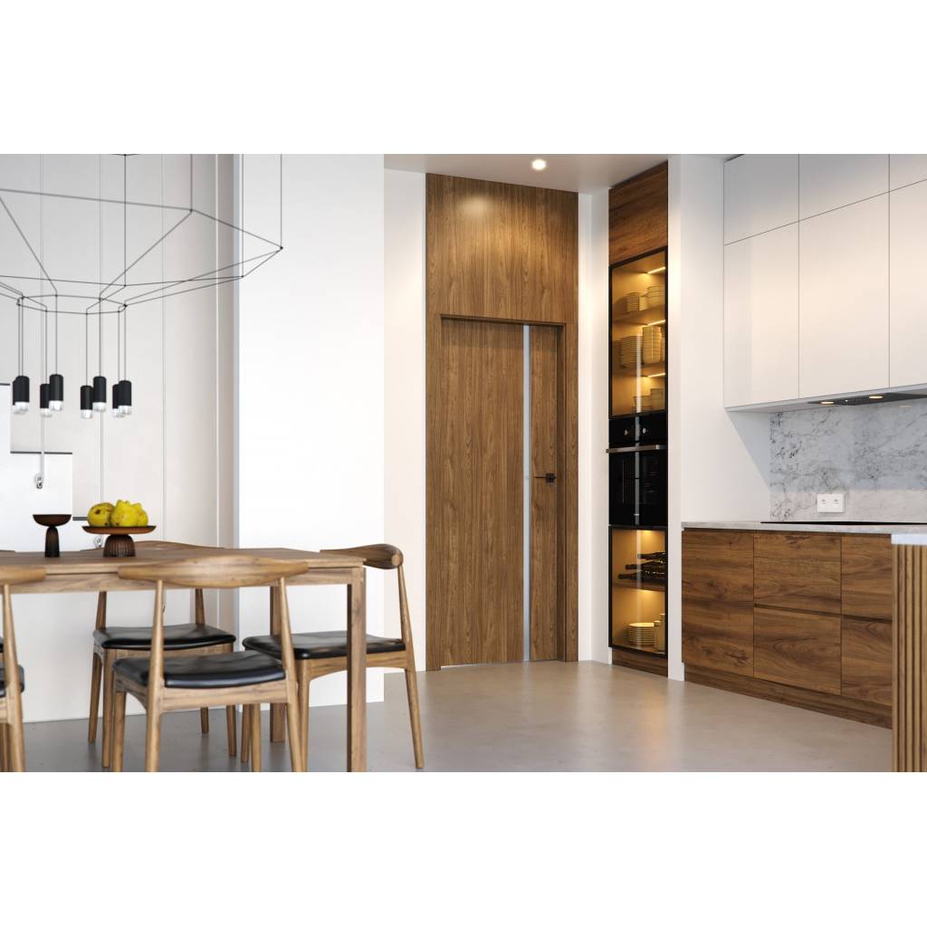 Zestaw Drzwi + Ościeżnica Porta Focus 4.A z czarną szybą 95-135 Dąb Catania Przylgowe (otwierane na zewnątrz) Prawe 80cm plaster miodu, SPWG4A0P08DDT0SZ2KHB00, OPWP6B0P08DDT0SZ260000