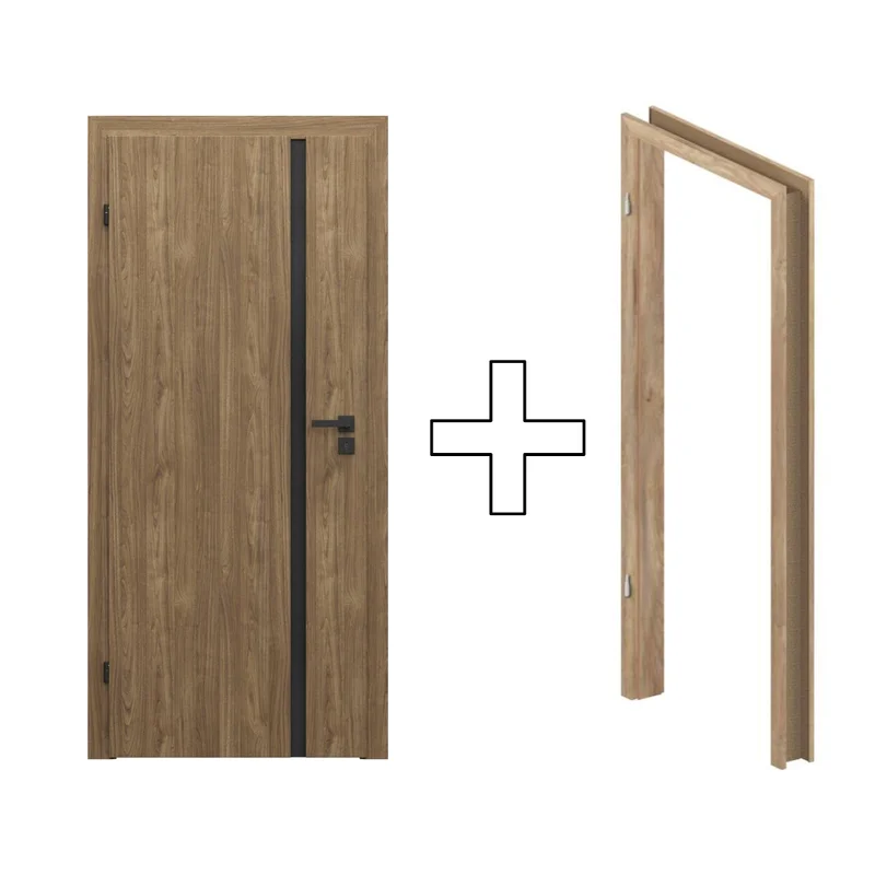 Zestaw Drzwi + Ościeżnica Porta Focus 4.A z czarną szybą