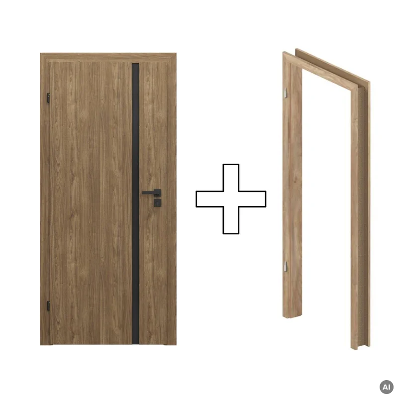 Zestaw Drzwi + Ościeżnica Porta Focus 4.A z czarną szybą