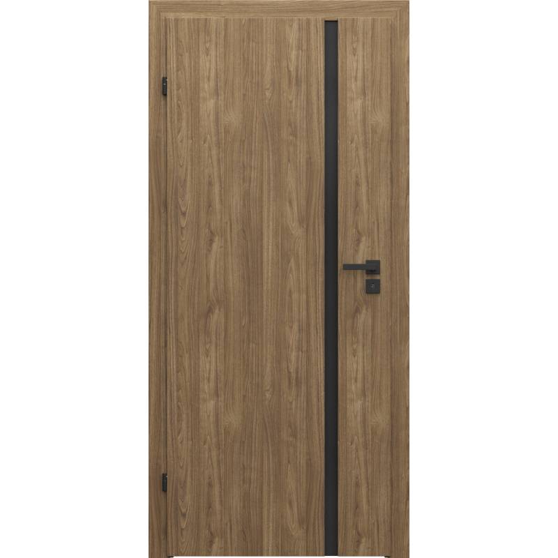 Zestaw Drzwi + Ościeżnica Porta Focus 4.A z czarną szybą 95-135 Dąb Catania Przylgowe (otwierane na zewnątrz) Lewe 80cm plaster miodu, SPWG4A0L08DDT0SZ2KHB00, OPWP6B0L08DDT0SZ260000