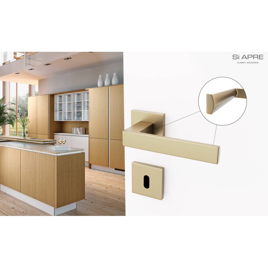 Rozety kwadratowe pod klucz pokojowy QR59 Złota anoda, 5907609716132