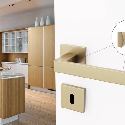 Rozety kwadratowe pod klucz pokojowy QR59 Złota anoda, 5907609716132