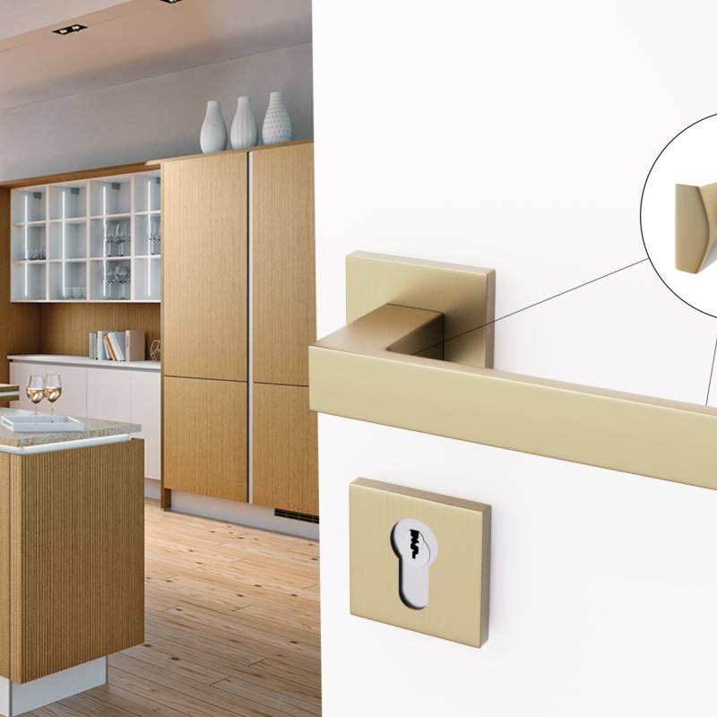 Rozety kwadratowe pod wkładkę WB QR59 Złota anoda, 59076