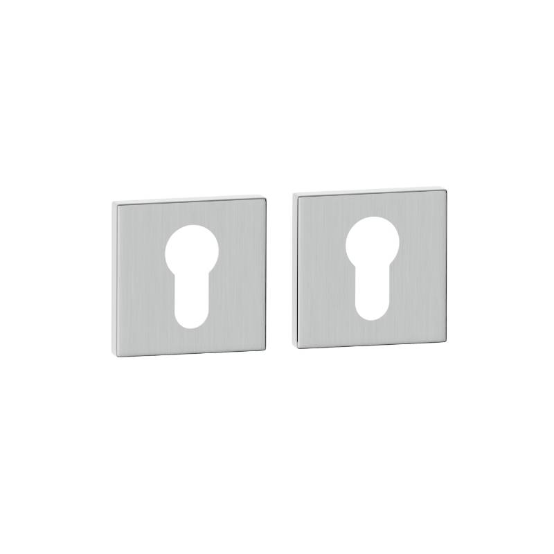 Rozety kwadratowe pod wkładkę WB QR59 Nikiel szczotkowany