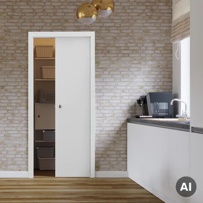 Zestaw Drzwi przesuwne Porta DECOR P 80 cm bezprzylgowe + Ościeżnica + Kaseta do systemu przesuwnego KOMPAKT, SPAP0P0S08DBI0AS0AH000, OPWPK22008DBI000060000, OPWUW0MU08000000000000