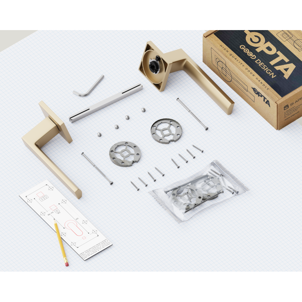 Klamka Modern Fit QR59 Złota anoda, 5907609716125