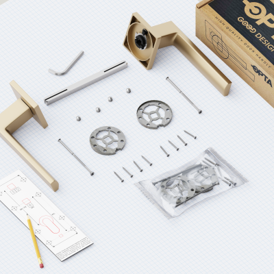 Klamka Modern Fit QR59 Złota anoda, 5907609716125