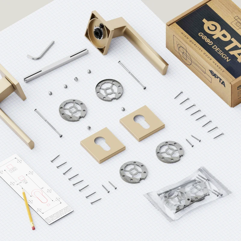 Rozety kwadratowe pod wkładkę WB QR59 Złota anoda, 59076