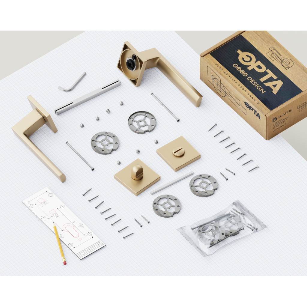 Rozety kwadratowe do WC QR59 Złota anoda, 5907609716446