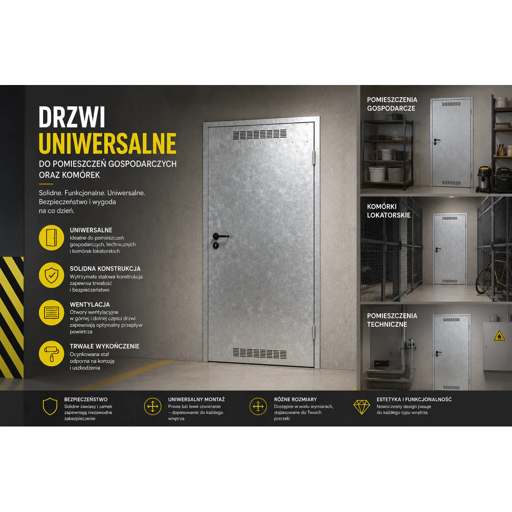Drzwi uniwersalne metalowe Porta 80 model 2 , DNWPL2MU080000SP2K0000