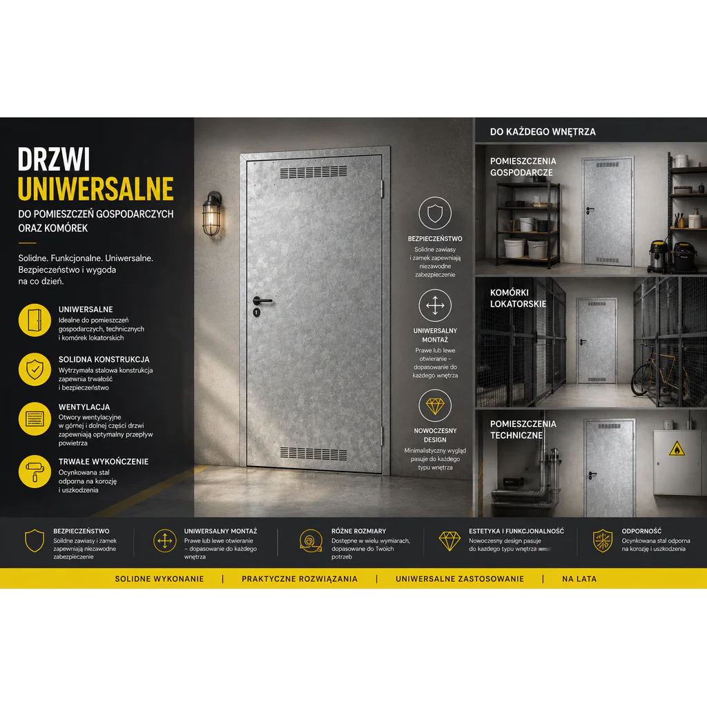 Drzwi uniwersalne metalowe Porta 80 model 2 , DNWPL2MU080000SP2K0000