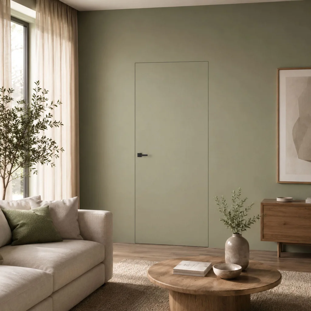 Zestaw Drzwi ukryte + Ościeżnica Porta HIDE Bezprzylgowe (otwierane na zewnątrz) Lewe 80cm płyta, SPA1110L08LBP0A7V0O000, OPA100LL080000AN300000