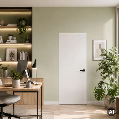 Zestaw Drzwi ukryte + Ościeżnica Porta HIDE Bezprzylgowe (otwierane na zewnątrz) Lewe 80cm płyta, SPA1110L08LBP0A7V0O000, OPA100LL080000AN300000