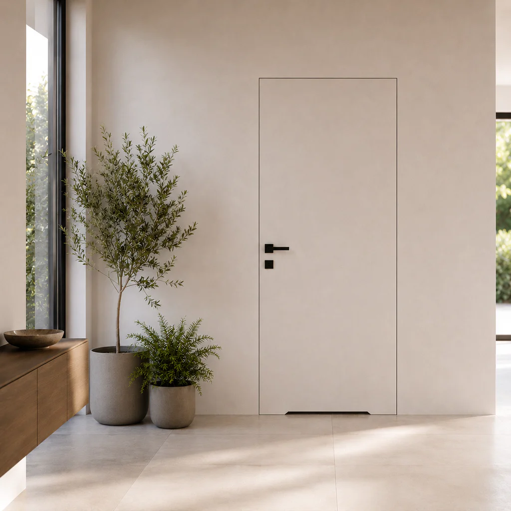 Zestaw Drzwi ukryte + Ościeżnica Porta HIDE WC Bezprzylgowe (otwierane na zewnątrz) Prawe 80cm płyta, SPA1110P08LBPWAYV0O000, OPA100LP080000AN300000